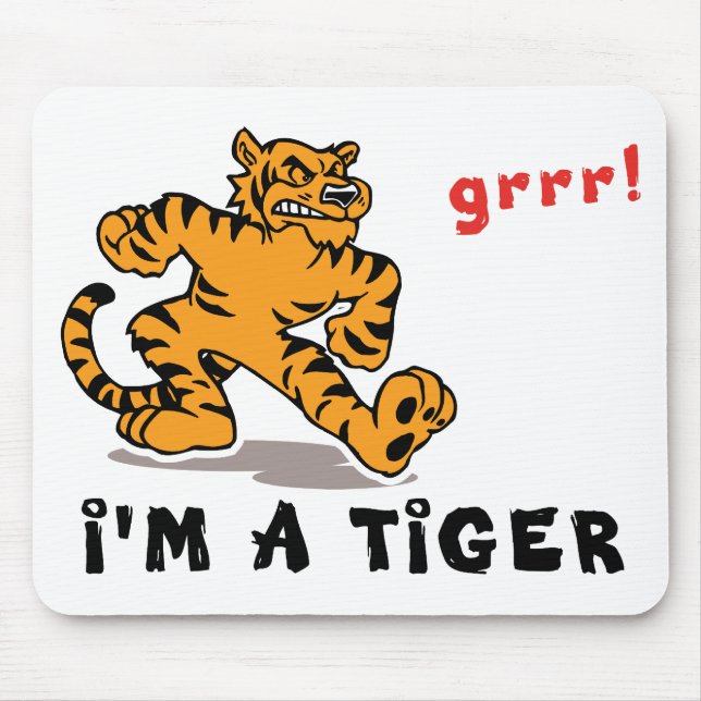Funny Chinese Zodiac Tiger Mouse Pad (Front)