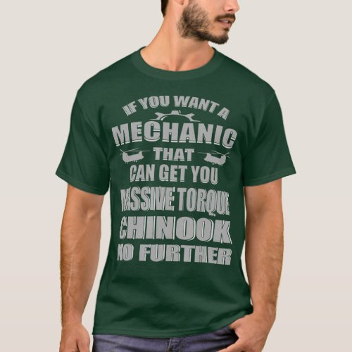 Funny Chinook Mechanic Helicopter Diesel Engine T_Shirt