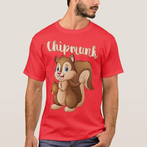 Funny Chipmunk  Acorn Food Animal Wildlife  T_Shirt