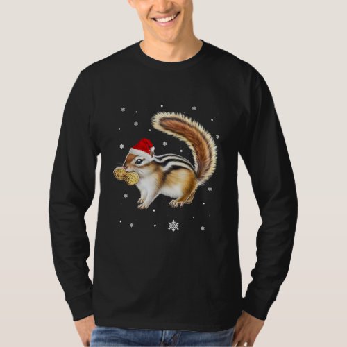 Funny Chipmunk Christmas Santa Hat Rodent Lover T_Shirt