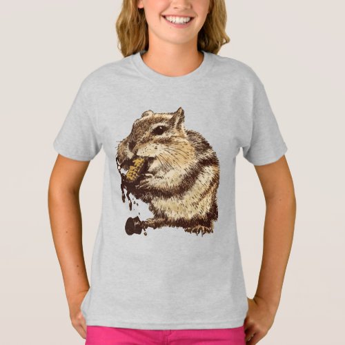Funny Chipmunk Eating A Corn Person T_Shirt