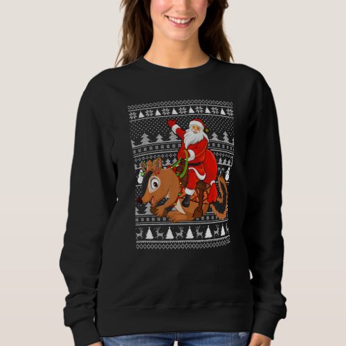 Funny Chipmunk Lover Santa Riding Chipmunk Ugly Ch Sweatshirt