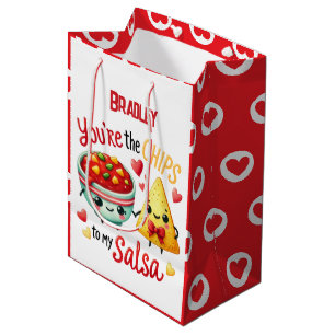 Funny Chips to My Salsa Valentine's Day Add Name Medium Gift Bag