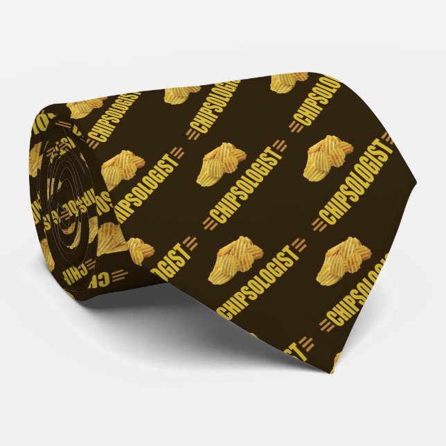 Funny CHIPSOLOGIST Potato Chip Lovers Tie (Rolled)