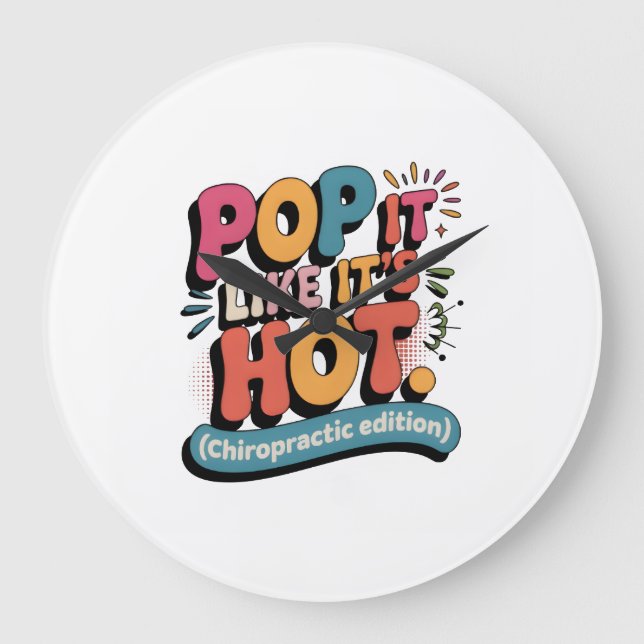 Funny Chiropractic Quote for Spine Health Lovers Large Clock (Front)