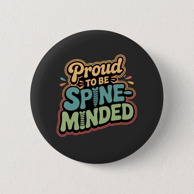 Funny Chiropractor Gift Spine Health Quote Button (Front)