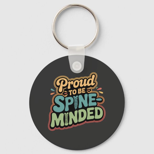 Funny Chiropractor Gift Spine Health Quote Keychain (Front)