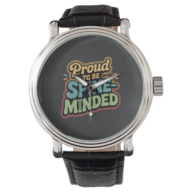 Funny Chiropractor Gift Spine Health Quote Watch (Front)