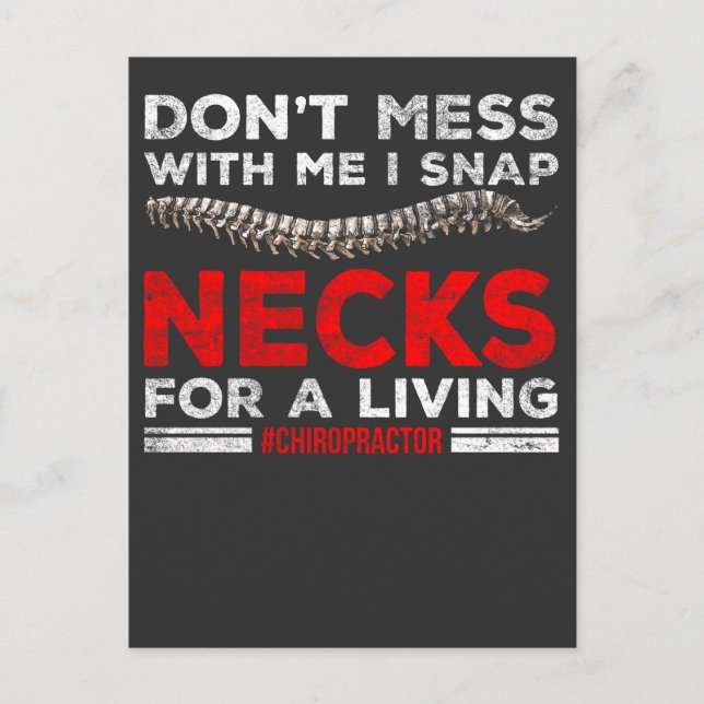 Funny Chiropractor Quote Chiropractic Break Bones Postcard (Front)