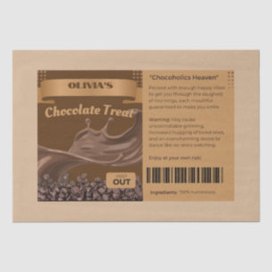 FUNNY Chocoholics Named Chocolate Treats Goody Bag Tissue Paper