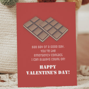 Funny  Chocolate Bar Valentine's Day Message Card