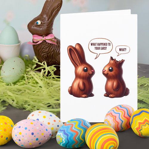 Funny Chocolate Bunnies Easter Holiday Card