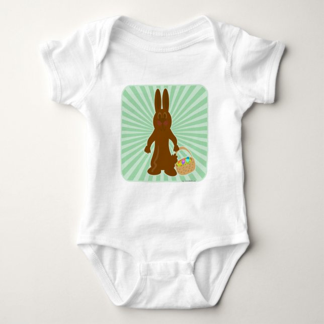 Funny Chocolate Bunny Baby Bodysuit (Front)