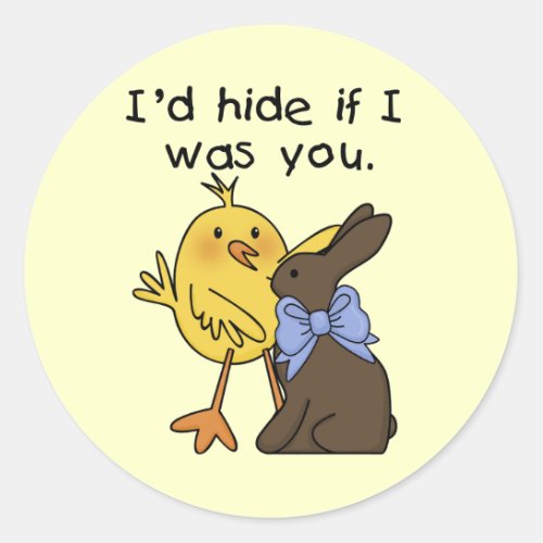 Funny Chocolate Bunny Easter Tshirts and Gifts Classic Round Sticker