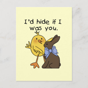 Funny Chocolate Bunny Easter Tshirts and Gifts Holiday Postcard