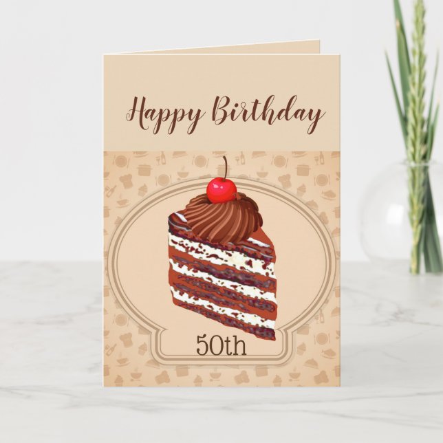 Funny Chocolate Cake  30th Thirty Birthday Card (Front)