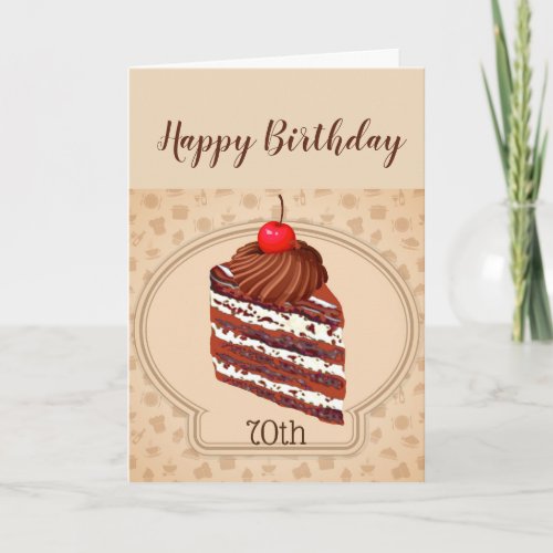 Funny Chocolate Cake 70th Birthday Card