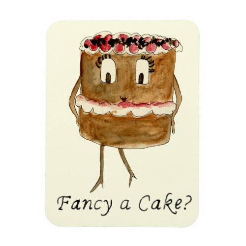Funny chocolate cake quote magnet