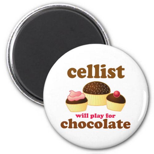 Funny Chocolate Cello Magnet