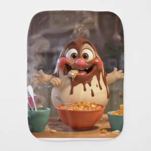 Funny Chocolate Cereal Custom Baby Burp Cloth