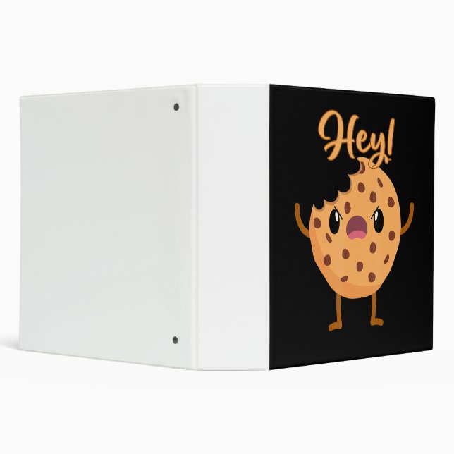 Funny Chocolate Chip Cookie A Bite Taken Out 3 Ring Binder (Background)