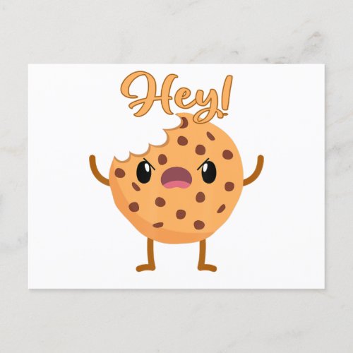 Funny Chocolate Chip Cookie A Bite Taken Out Mad Announcement Postcard