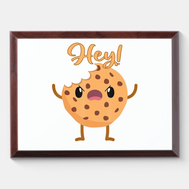 Funny Chocolate Chip Cookie A Bite Taken Out Mad Award Plaque (Horizontal)