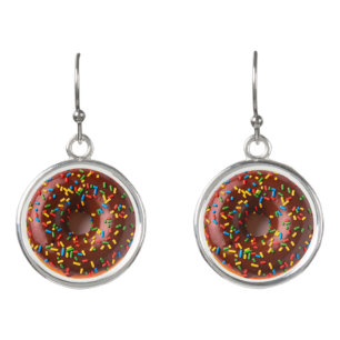 Funny Chocolate Donut Earrings, Cute Food For Her! Earrings