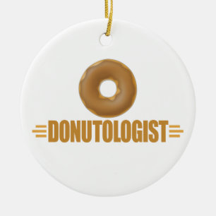 Funny Chocolate Donut Lover Ceramic Ornament