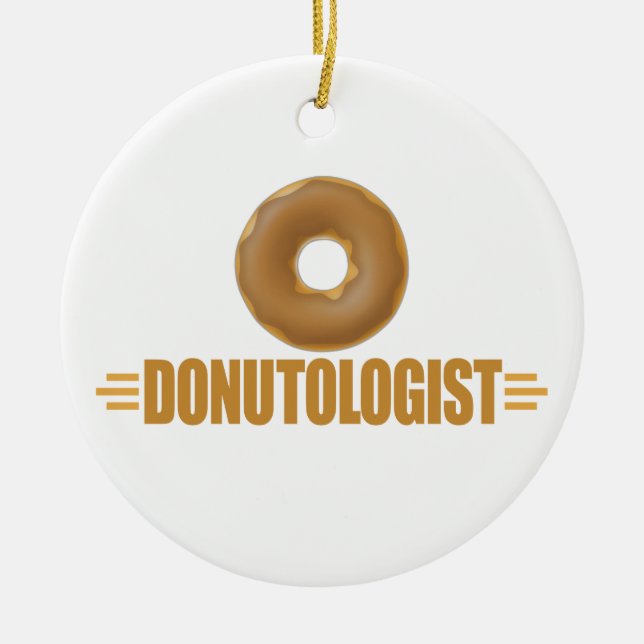 Funny Chocolate Donut Lover Ceramic Ornament (Front)