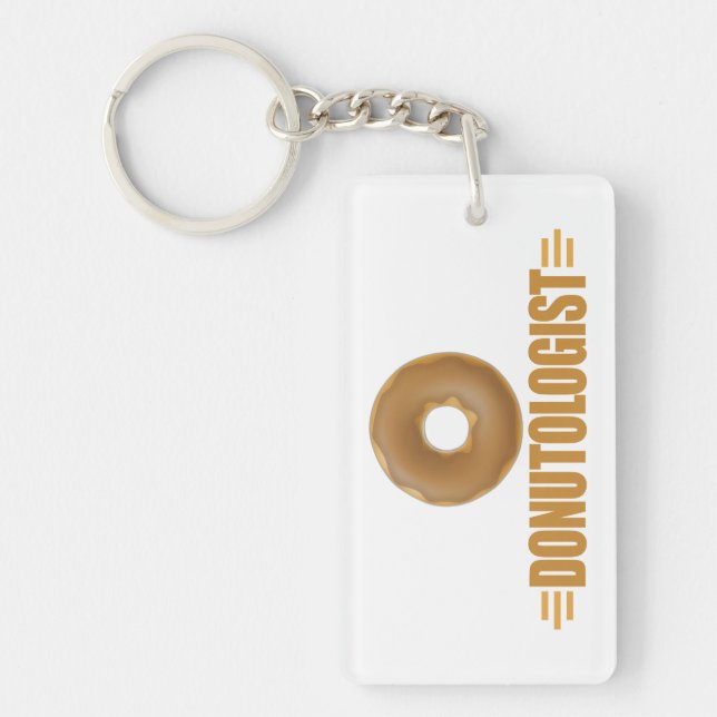 Funny Chocolate Donut Lover Keychain (Front)