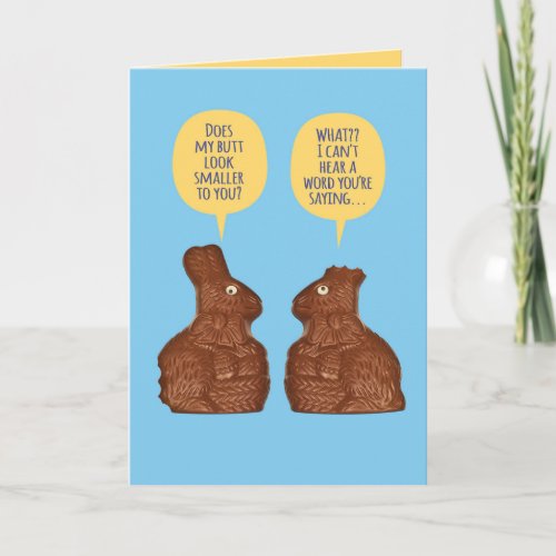 Funny Chocolate Easter Bunnies With Bite Card