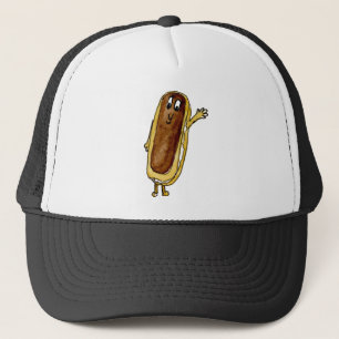 Funny Chocolate Eclair Quirky Cake Cartoon Art Trucker Hat