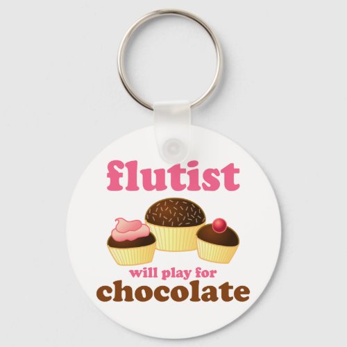 Funny Chocolate Flute Keychain