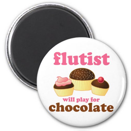 Funny Chocolate Flute Magnet