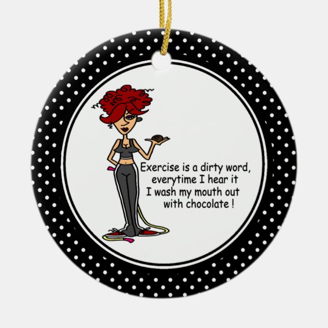 Funny Chocolate Humor Christmas Ornament (Front)