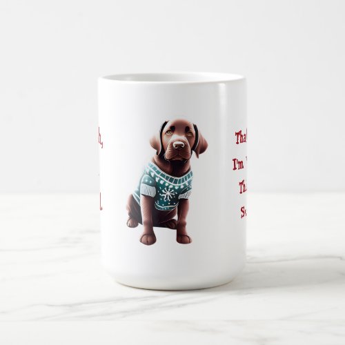 Funny Chocolate Lab in Christmas Sweater Coffee Mug