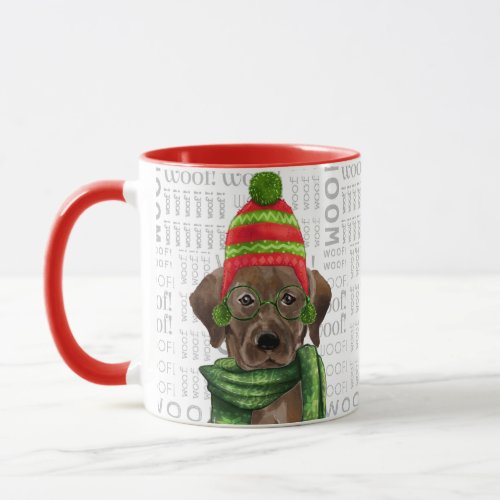 Funny Chocolate Labrador Retriever Christmas Mug