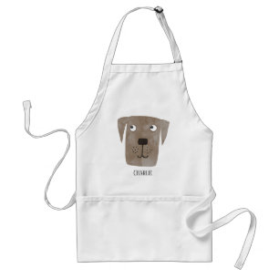 Funny Chocolate Labrador Retriever Dog Custom Name Adult Apron