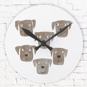 Funny Chocolate Labrador Round Clock