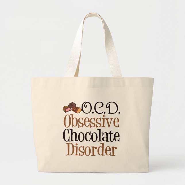 Funny Chocolate Large Tote Bag (Front)