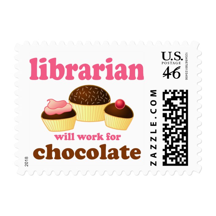 Funny Chocolate Librarian Quote Stamps Gift