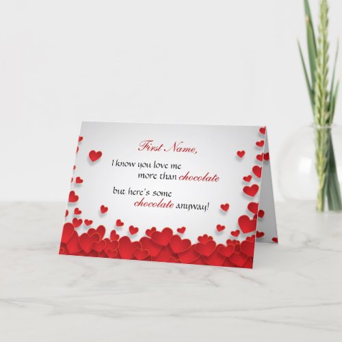 Funny Chocolate Lovers Valentines Day Holiday Card