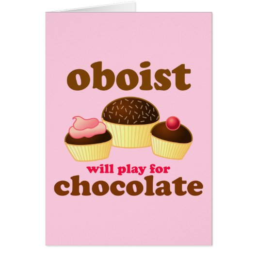 Funny Chocolate Oboe Card (Front)