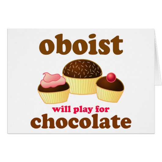Funny Chocolate Oboe Card (Front Horizontal)