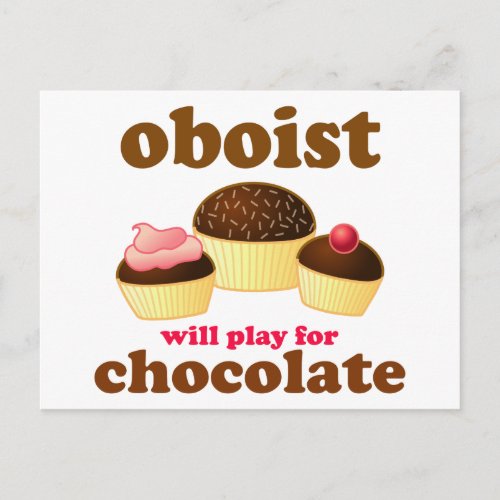 Funny Chocolate Oboe Postcard