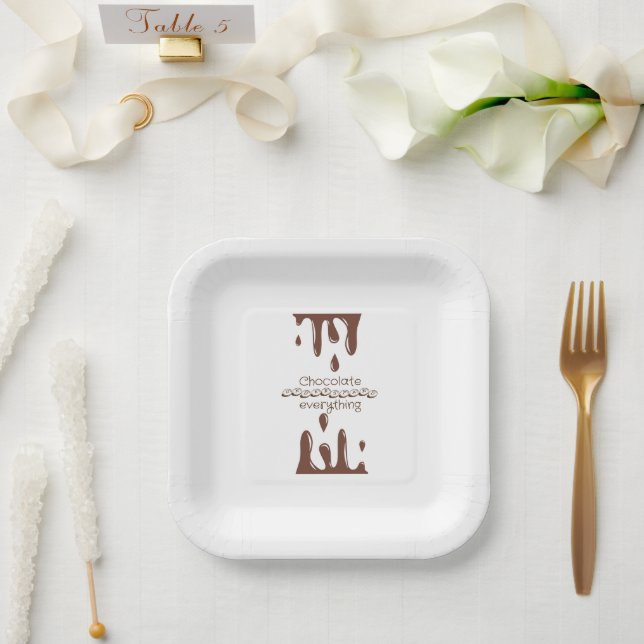 Funny Chocolate Paper Plates (Wedding)