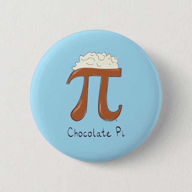 Funny Chocolate Pi Symbol Math Teacher Button (Front)