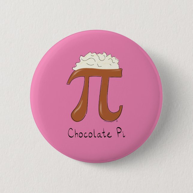 Funny Chocolate Pi Symbol Math Teacher Button (Front)