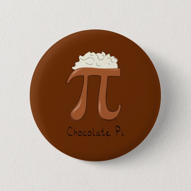 Funny Chocolate Pi Symbol Math Teacher Button (Front)